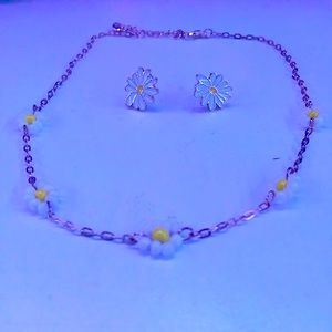 daisy earrings+necklace